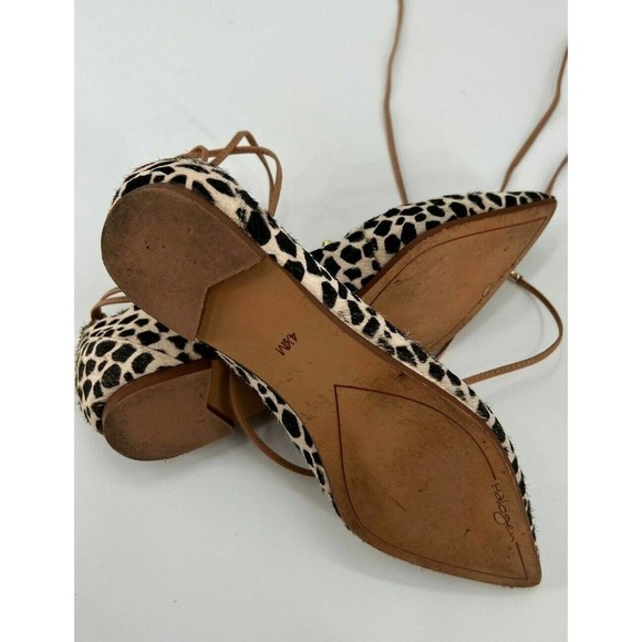 Halogen Womens Size 4.5M Owen Genuine Cheetah Calf Hair Pointy Toe Ghillie Flats - Picture 2 of 5